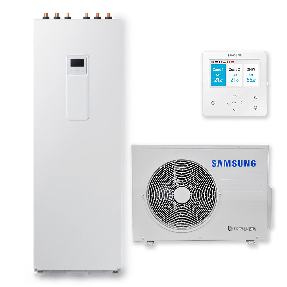 Samsung split komplektas, šilumos siurblys, Oras/Vanduo, su integruota 260 l talpa, 4,4 kW